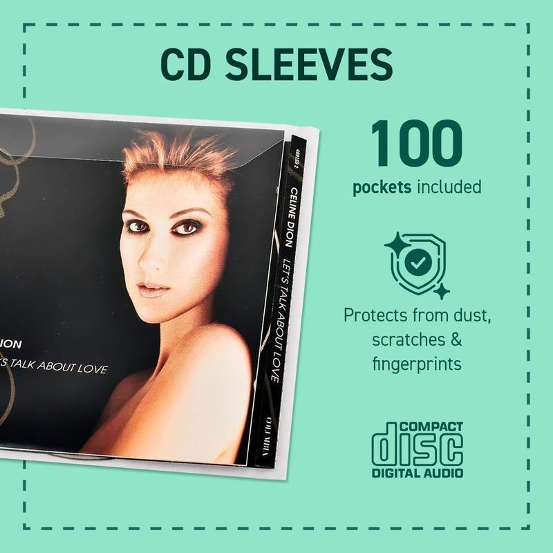 Tarifold DJOIS CD Protective Sleeves - 120 Micron Orange Peel Polypropylene - 100 Unit Capacity - Closing Flap - Space-Saving Design - Durable - Made in Denmark - Image 2
